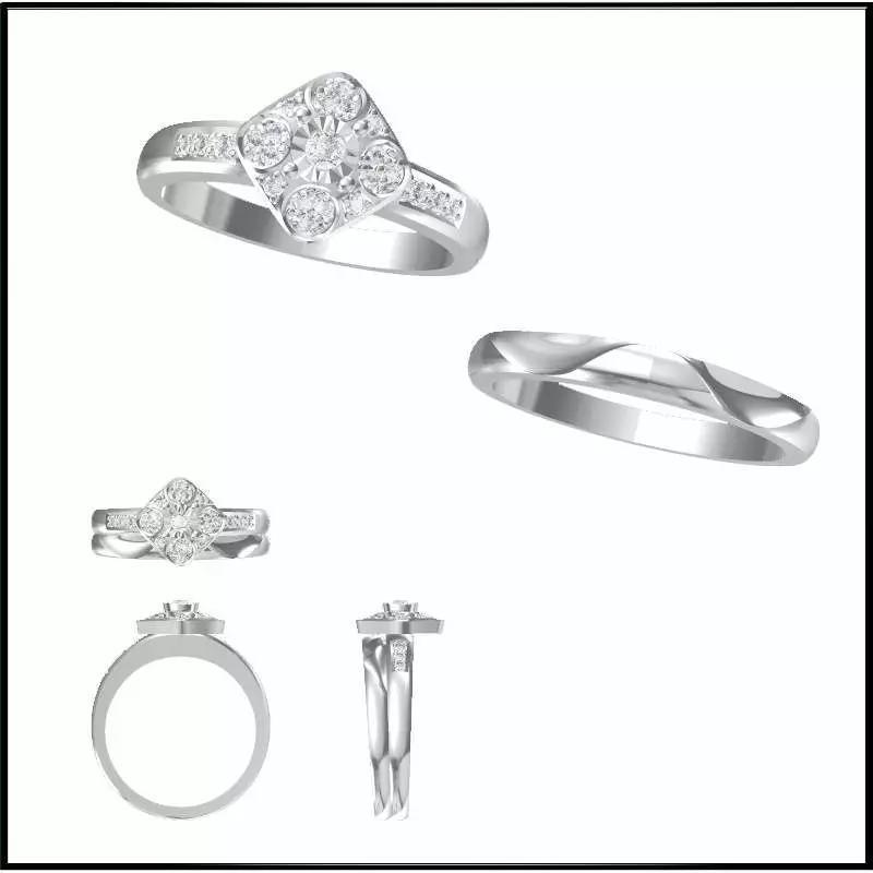 JCD Format Mens bridal set rings jewelcad