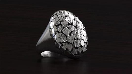 Rough Geometric Chipped Ring STL 3d model for 3d printing