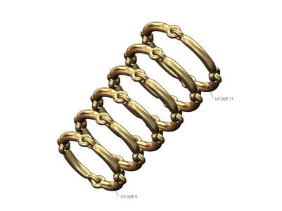 Four link eternity hoop wire ring US sizes 6to11 3D print model