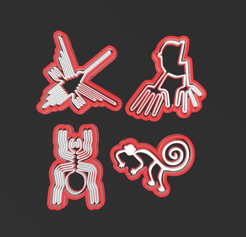 Nazca Lines, Peru, Set 4 cutters