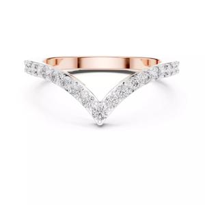 Round Diamond V Shape Curve Chevron Wedding Band 3DM STL Video