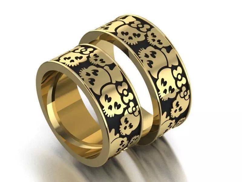 Rings with sculls two sizes