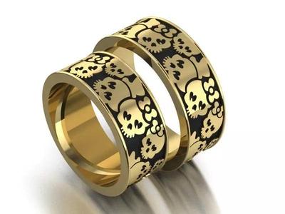 Rings with sculls two sizes