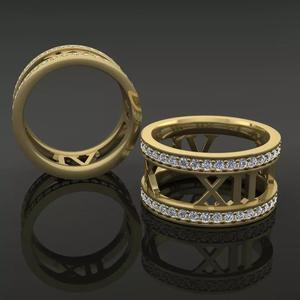 Roman Numeral Diamond Band Mix Size