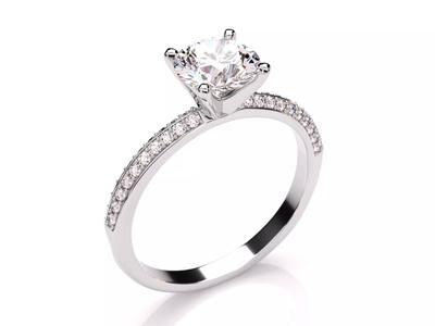 Round Cut Twist Diamond Pave Engagement Ring Platinum