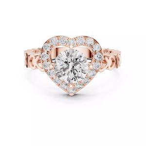 Round Diamond Heart Shape Engagement Wedding Ring 3DM STL Video