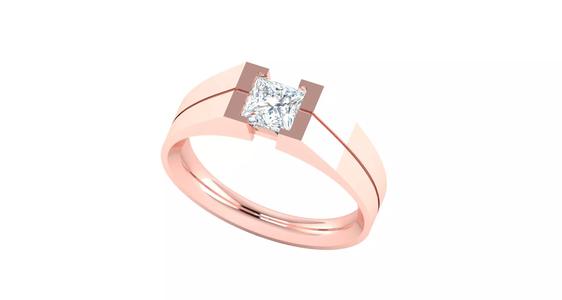 Rose gold -Diamond Ring-  3DM AND STL File  - DC LR-0801