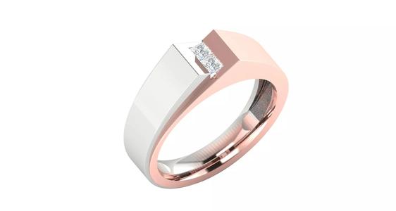 Rose gold -Diamond Ring-  3DM AND STL File - DC LR-0930
