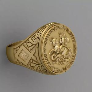 Saint signet ring George 3D print model