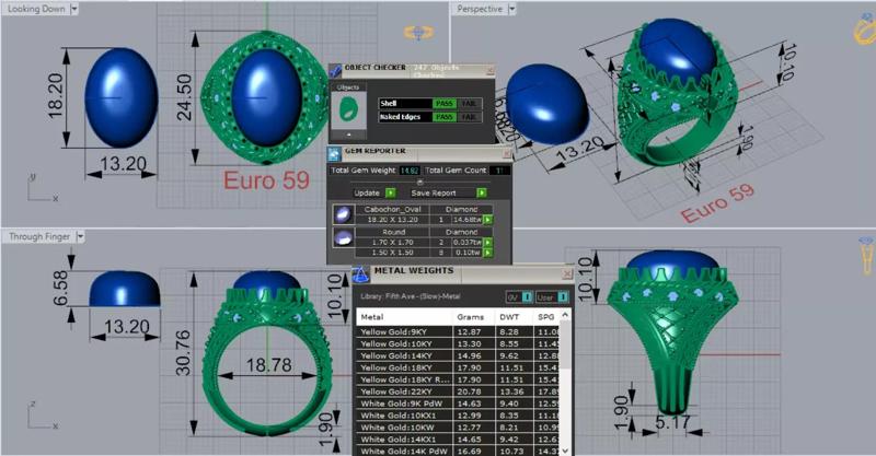 Royal Gold Men stl 3dm Ring with Amber and Diamonds Model mr0260