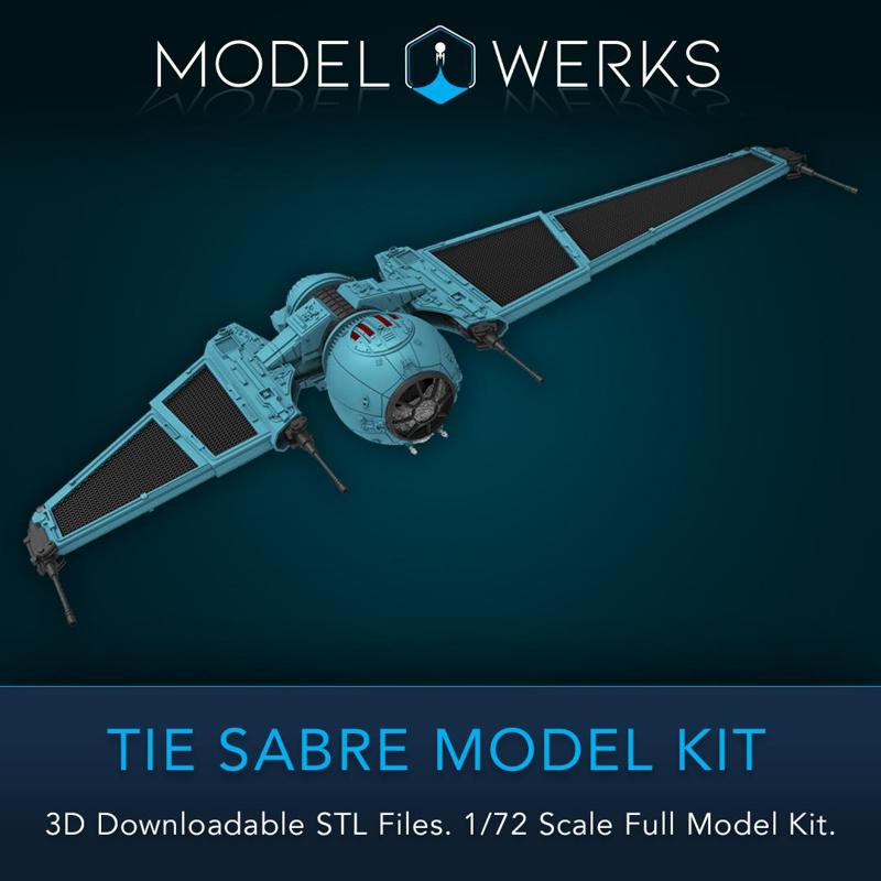 1/72 Scale TIE Sabre Full Kit STL File Download