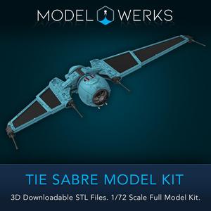 1/72 Scale TIE Sabre Full Kit STL File Download