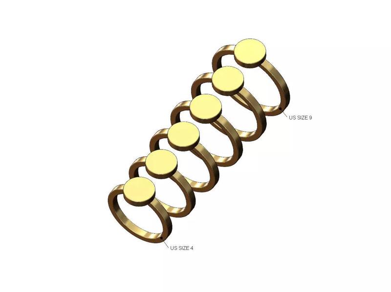Round shaped ring US sizes 4to9