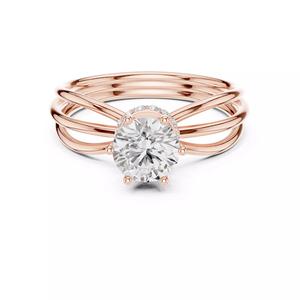 Round Hidden Halo Diamond Engagement Ring ALL SIZES STL Video