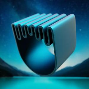 WaveFold Ring - Futuristic Folded Jewelry 3D Print Model 22
