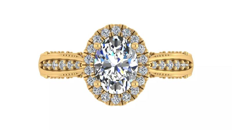 Elegant Oval-Cut Blue Gemstone Engagement Ring