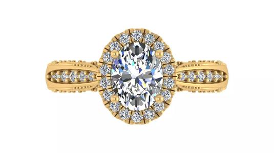 Elegant Oval-Cut Blue Gemstone Engagement Ring