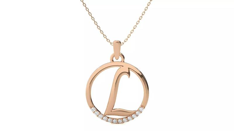 Letter Alphabet-L pendant 3dm render detail