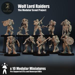 Modular Scout Wolf Lord Raiders - Presupported