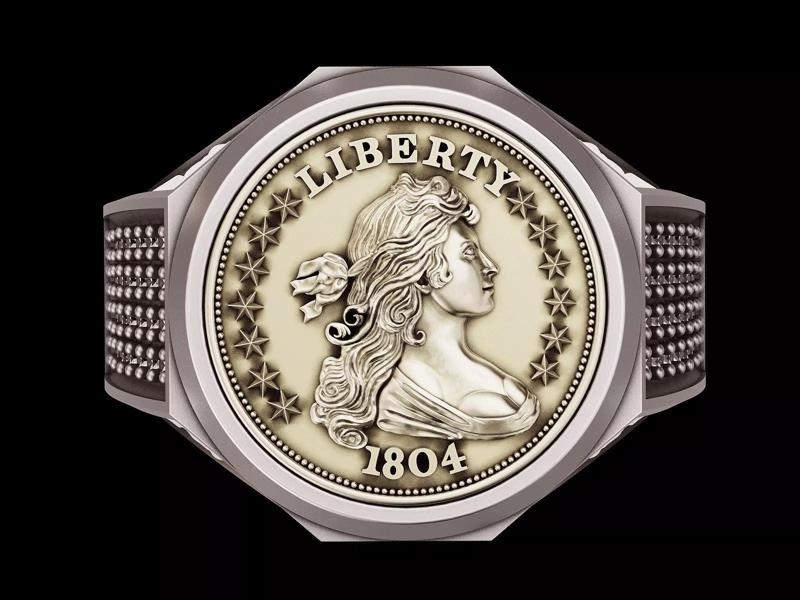 Draped Bust Dollar American coin printable Ring