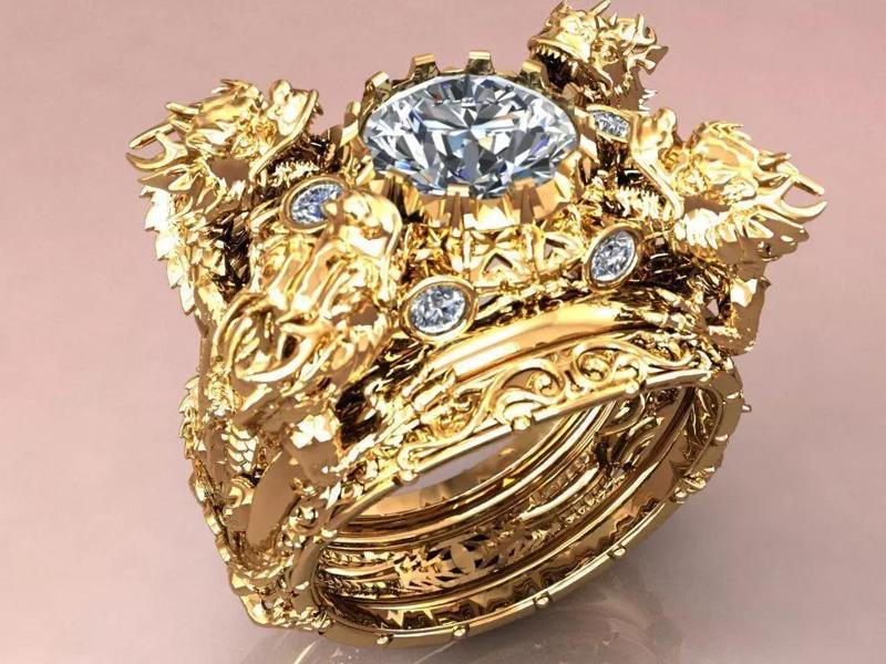 Dragon Ring 18k 3D