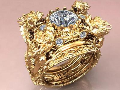 Dragon Ring 18k 3D