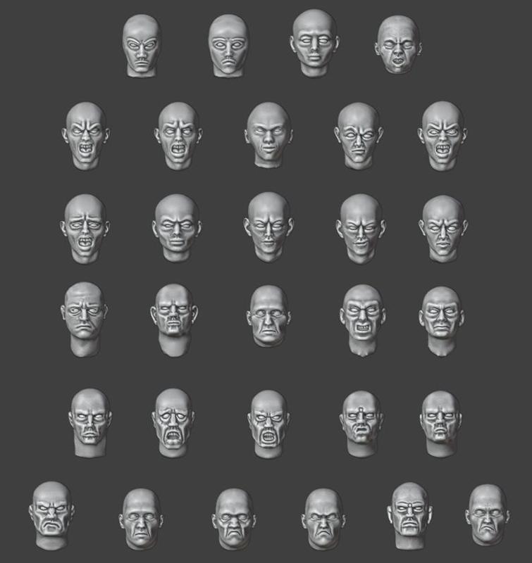 28mm-32mm Female and Male Heads Resource