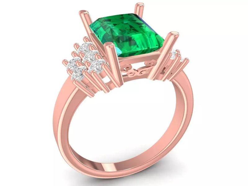 emeral diamond women ring 3460