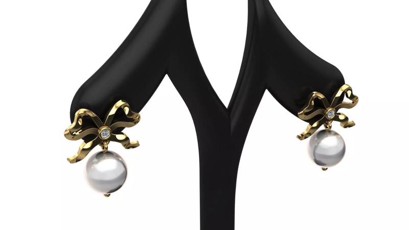 knot pearl earring
