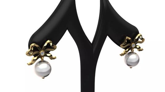 knot pearl earring