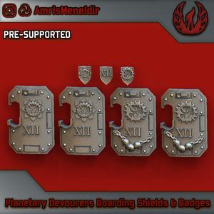 Planetary Devourers Boarding Shields & Badges