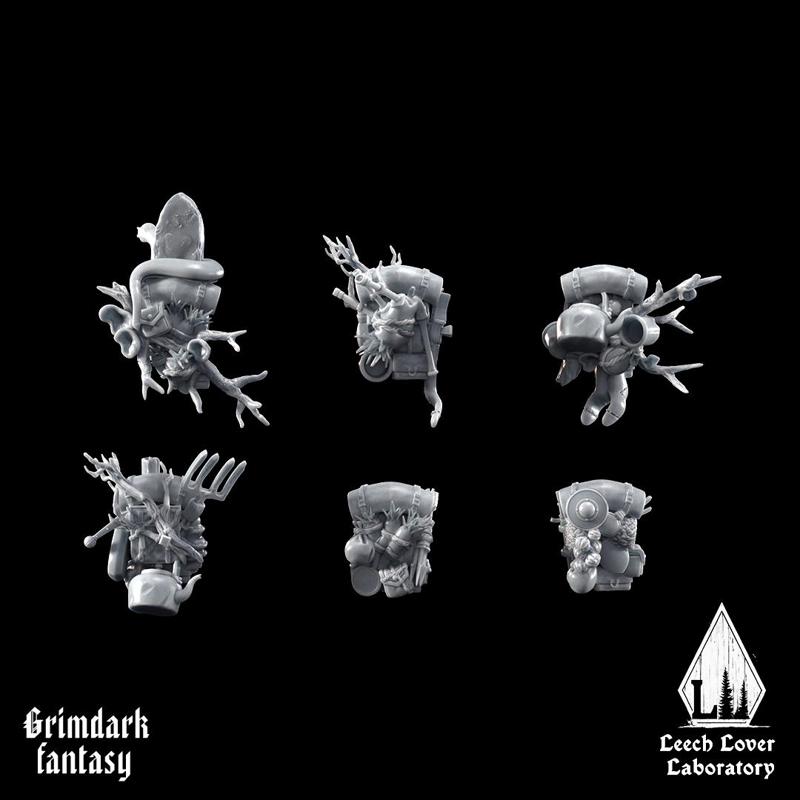 6x Backpacks for miniature-agnostic grimdark wargames