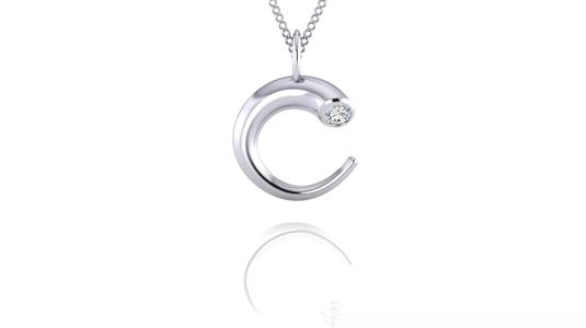 Circle Diamond Pendant Swirl Necklace