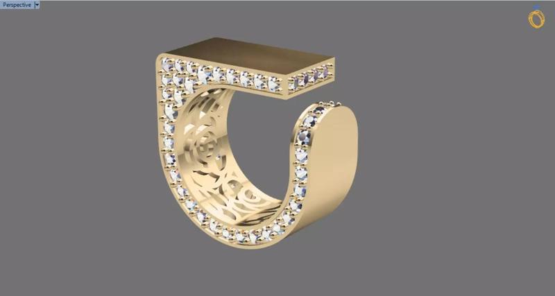 elegant square jewelry ring