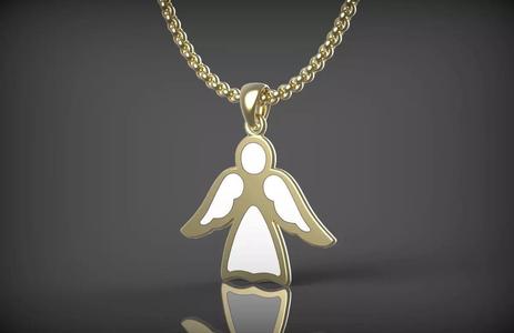 Pendant Angel with enamel