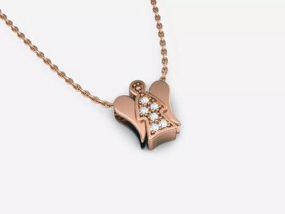 Angel Diamond Pendant 3dm render details