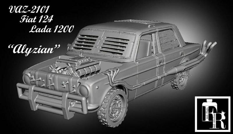 Bitume/Gaslands VAZ2101-Fiat 124-Lada1200 "Alyzian" post-apocalyptic