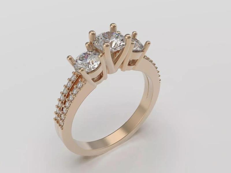 Engagement ring with diamonds