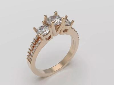 Engagement ring with diamonds