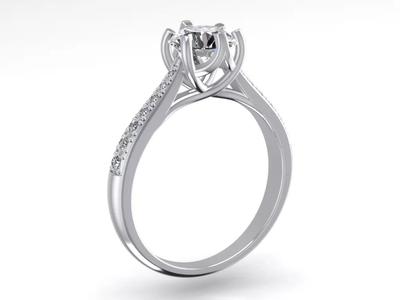 Engagement Ring  STL File Format ready For 3D Printing - CC66