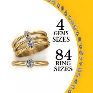 Engagement Rings 4 gems size