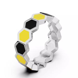 enamel honeycomb ring