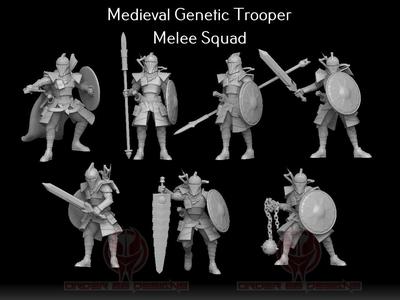 Medieval Genetic Trooper Melee Squad - Legion Scale