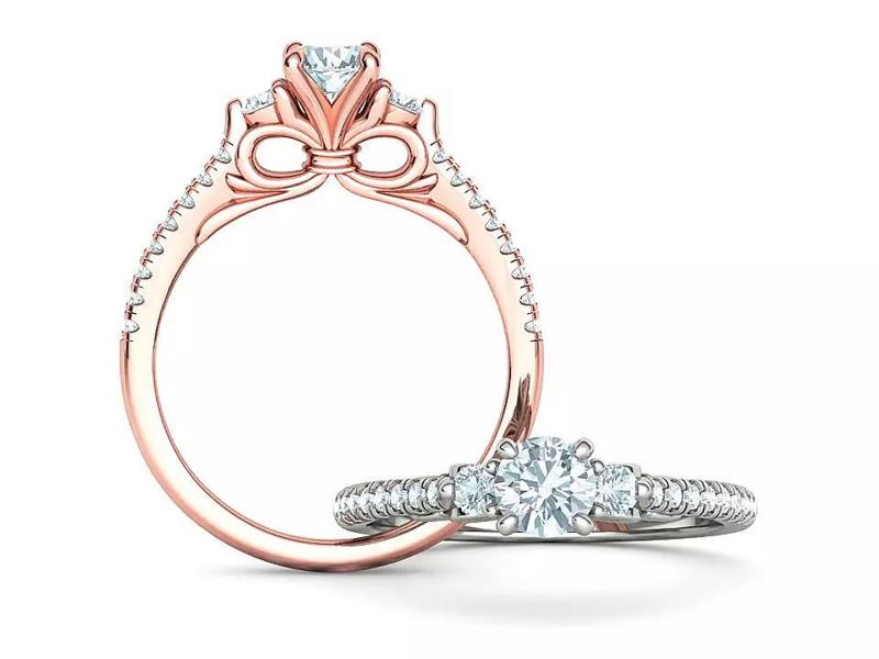 Emma Bow Engagement Ring with half carat stone 3dmodel