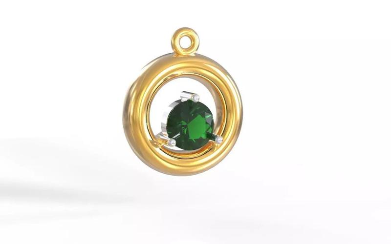 pendant simple round gem 5mm