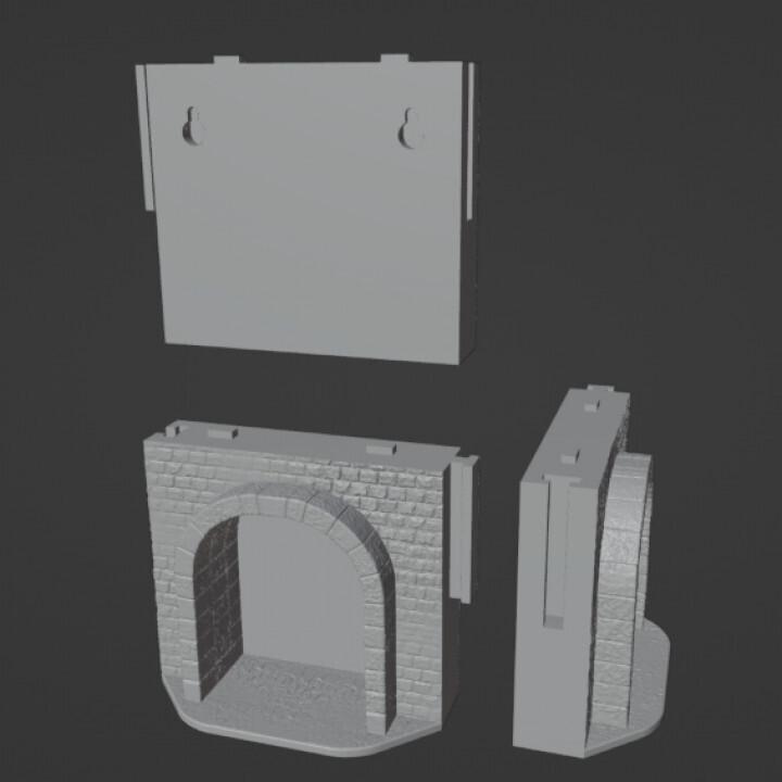 Fantasy Stone Wall Miniature Display Shelf STL | 3D Printable Diorama Shelf for 28mm Scale Tabletop Miniatures and RPGs