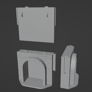 Fantasy Stone Wall Miniature Display Shelf STL | 3D Printable Diorama Shelf for 28mm Scale Tabletop Miniatures and RPGs