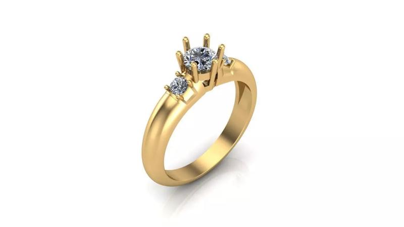 Engagement ring 3d model heart Design 3D print model