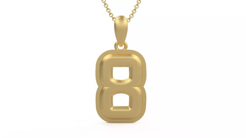 Model 1162 Number 8 Necklace Curved With Border