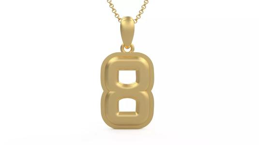 Model 1162 Number 8 Necklace Curved With Border
